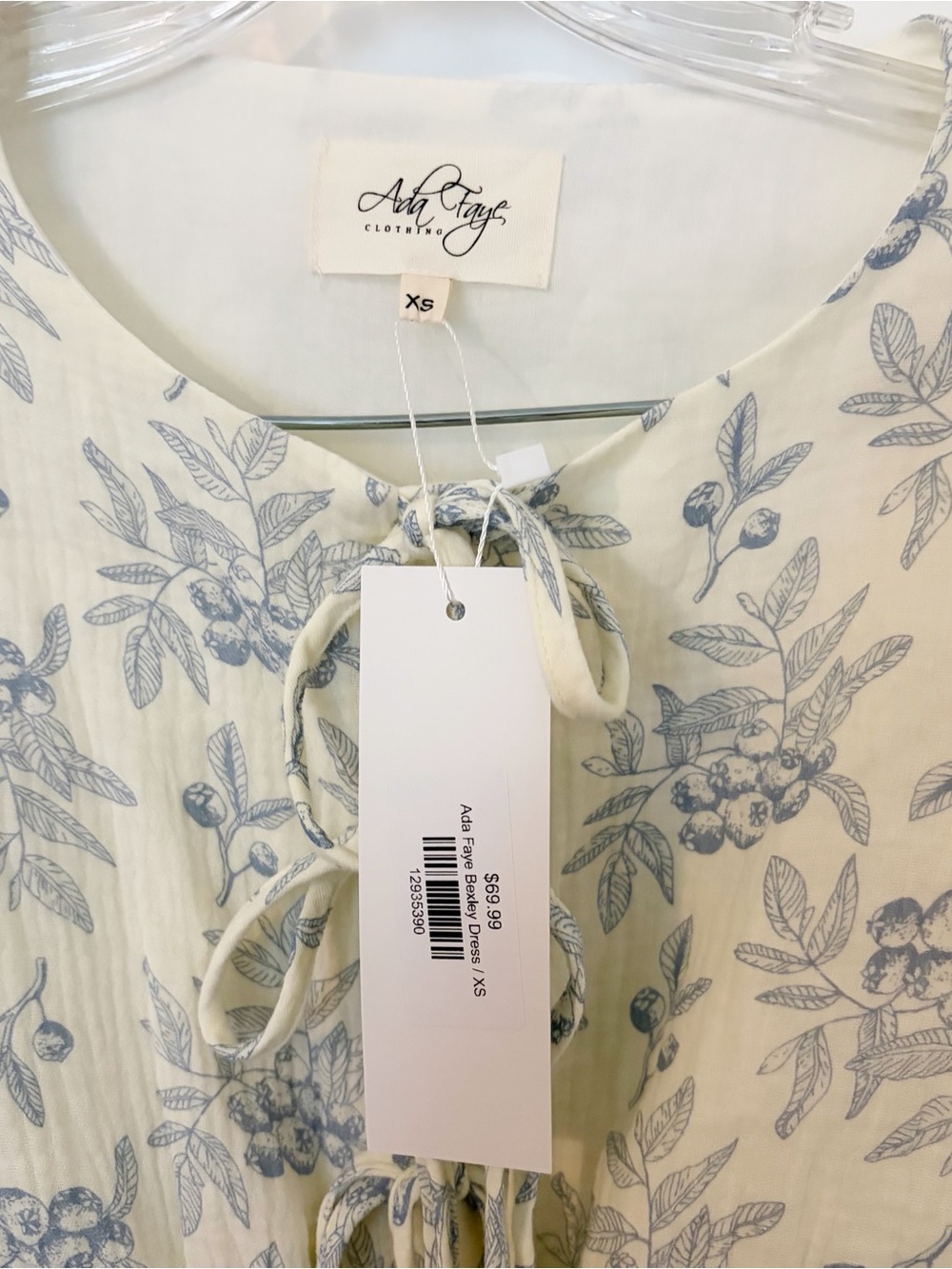 NWT Ada Faye BEXLEY DRESS - BLUE FLORAL maxi dress XS - Picture 5 of 8